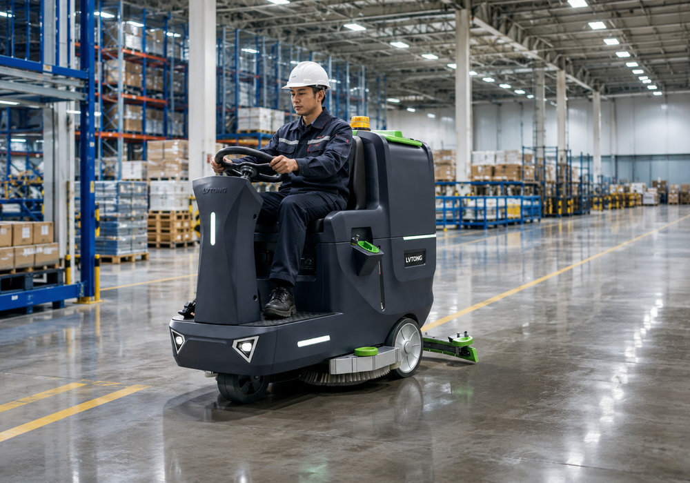 LVTONG large ride-on floor tile scrubber machine cleaning industrial tile floors - LVTONG LVTONG large ride-on floor tile scrubber machine cleaning industrial tile floors