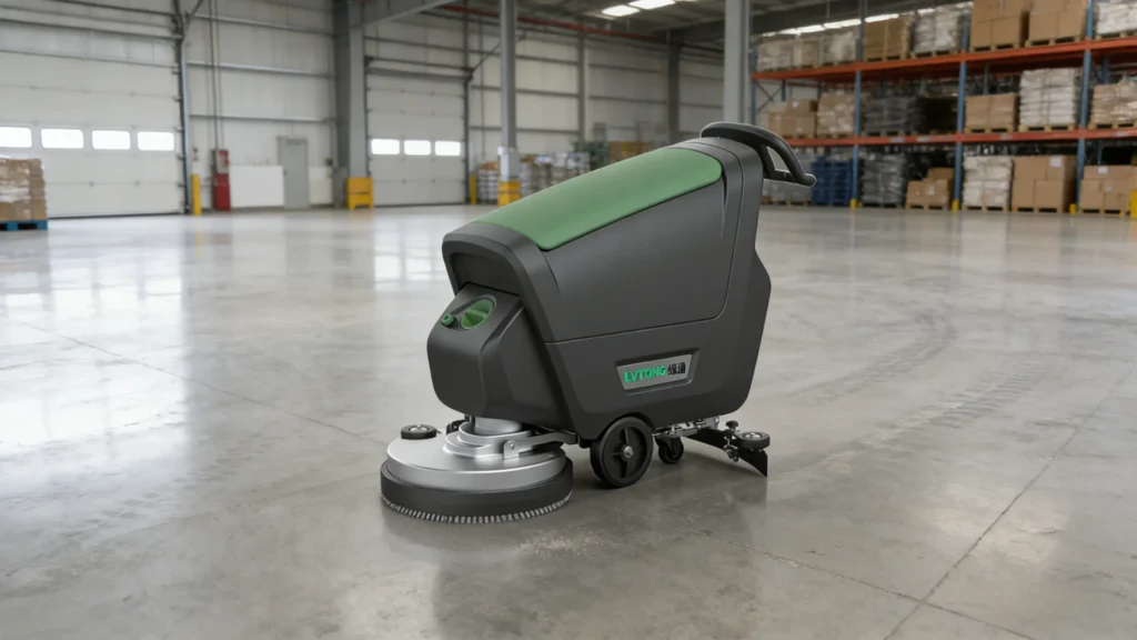 LT-S530X Walk Behind Floor Scrubber Works on warehouse - LVTONG LT-S530X Walk Behind Floor Scrubber Works on warehouse