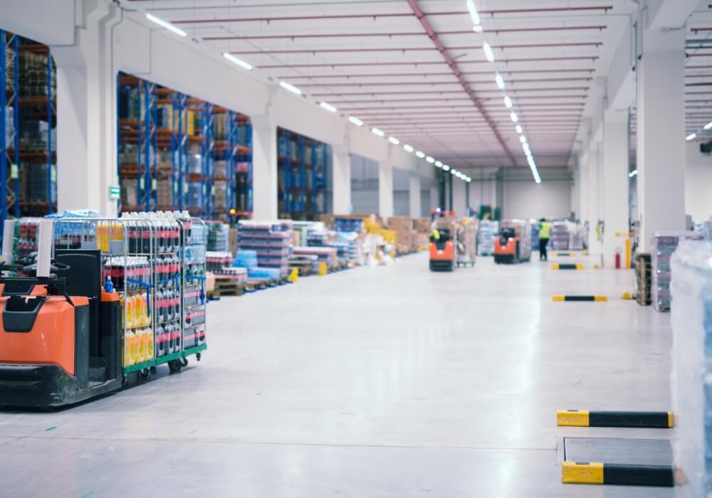 Machine à récurer les sols pour les grands centres d'entreposage et de logistique