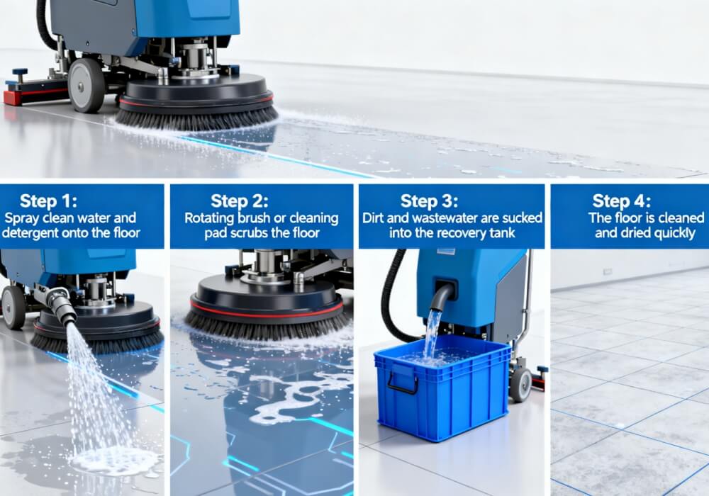 floor scrubber cleaning