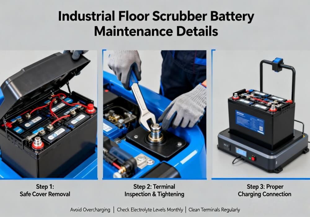 floor scrubber battery maintenance and charging