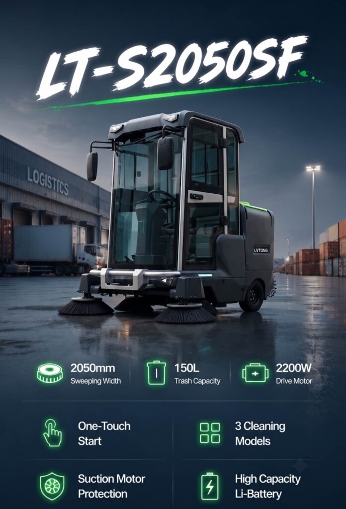 LT-S2050SF Large Industrial Ride-On Sweeper | LVTONG