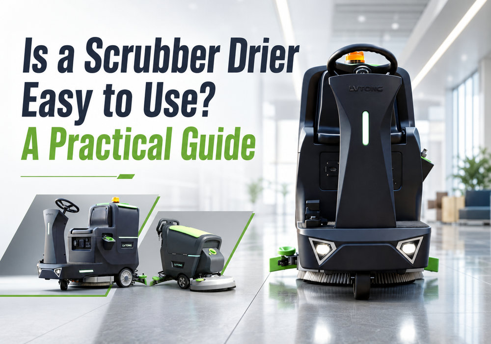 Is a Scrubber Drier Easy to Use? A Practical Guide poster with LVTONG cleaning machines