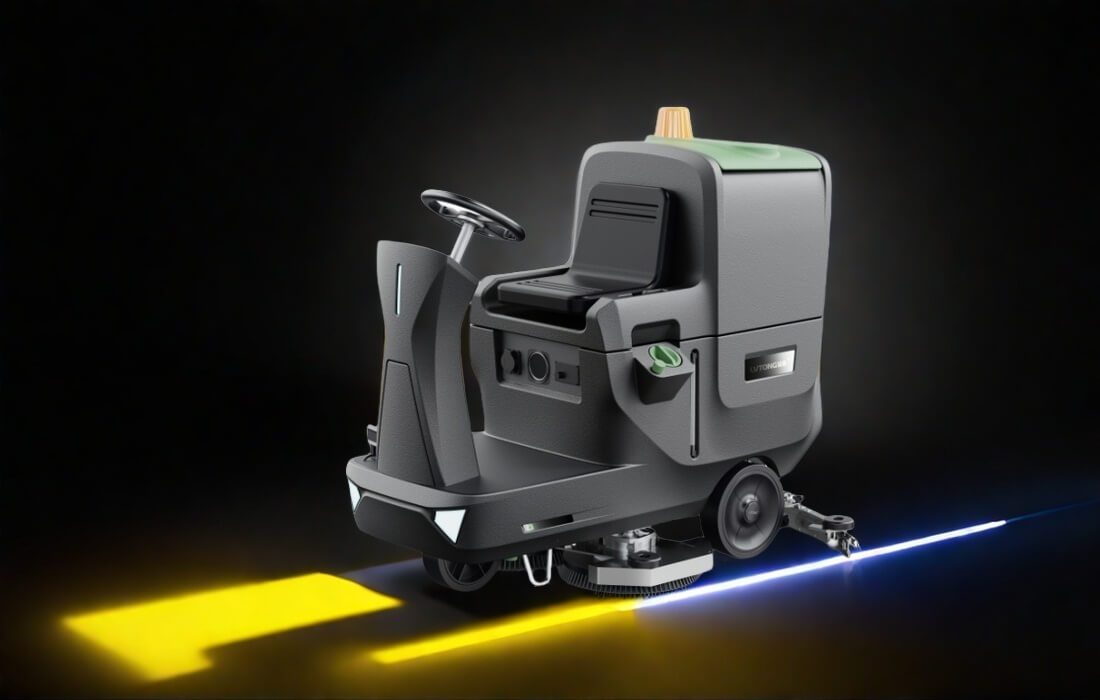 Automatic navigation floor scrubber