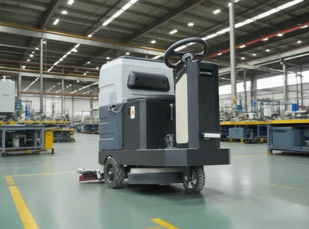 Battery powered floor scrubber by LVTONG with long-lasting battery performance
