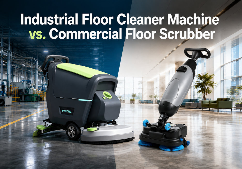 Industrial floor cleaner machine vs commercial floor scrubber comparison with LVTONG floor cleaning equipment