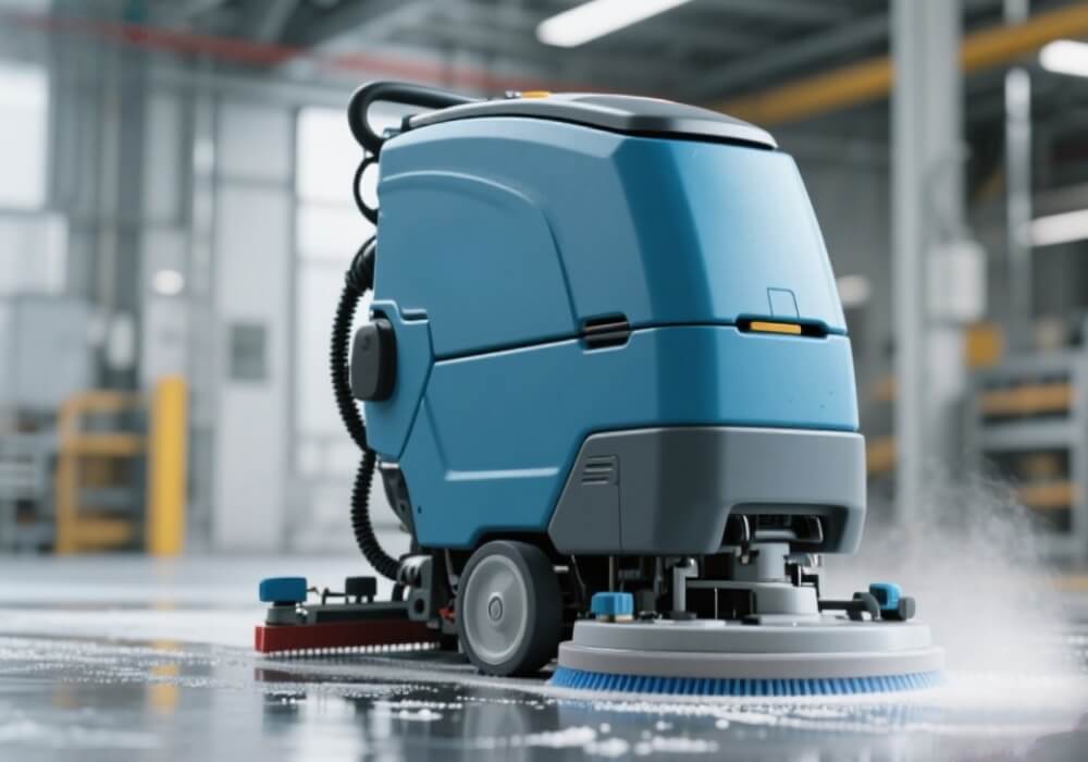 battery operated floor scrubber