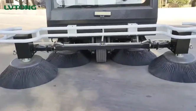 the main brushes and side brushes of the ride-on sweeper