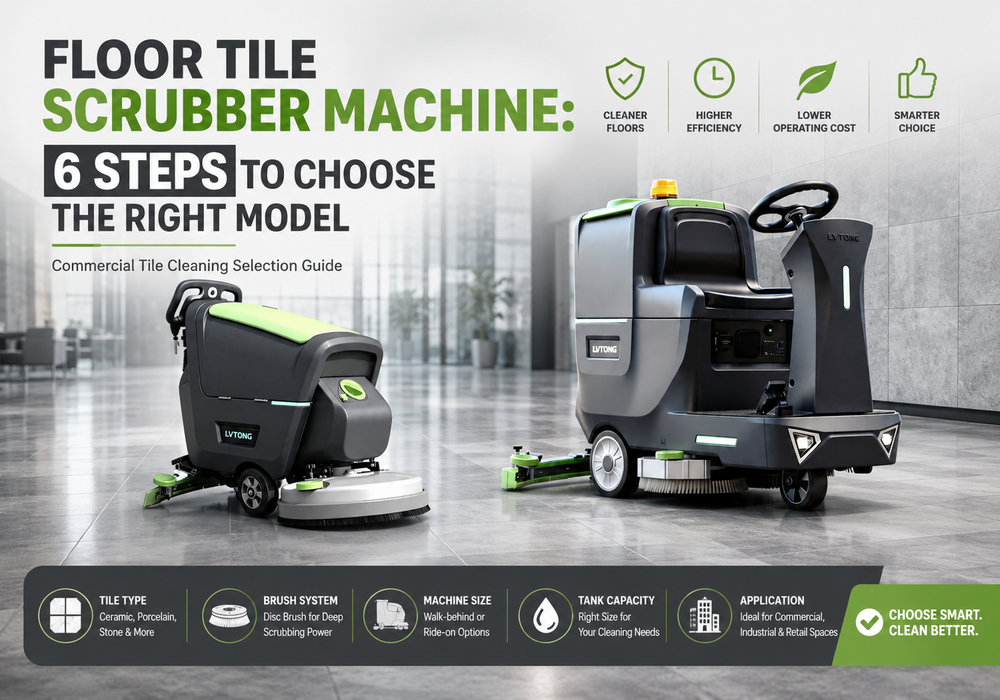 Floor Tile Scrubber Machine 6 steps to choose the right model guide poster
