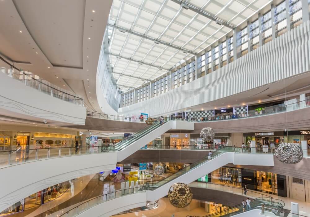 Tile Floors in Large Shopping Mall