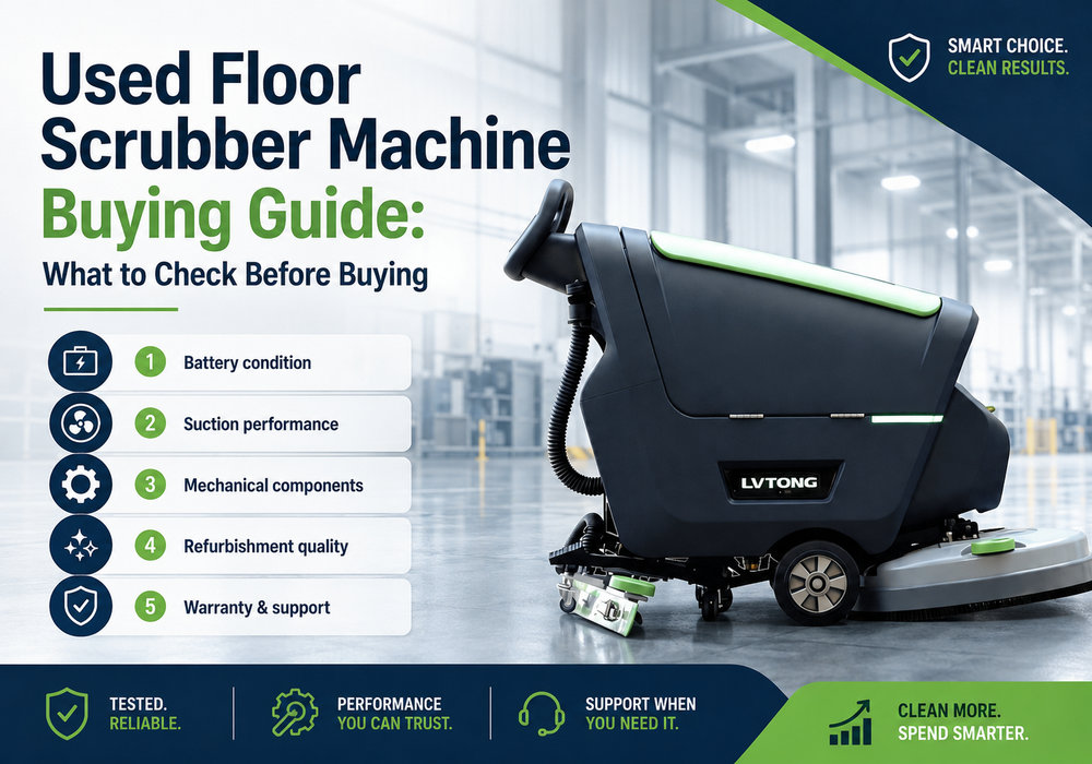 Used floor scrubber machine buying guide with inspection checklist