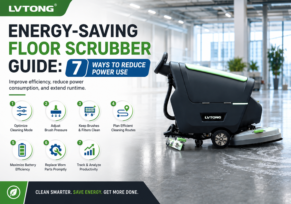 Energy-saving floor scrubber guide with 7 ways to reduce power use