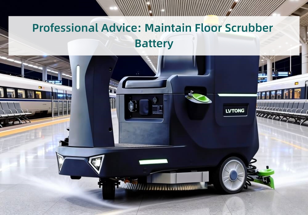 Manutenção da bateria da lavadora de pisos industrial