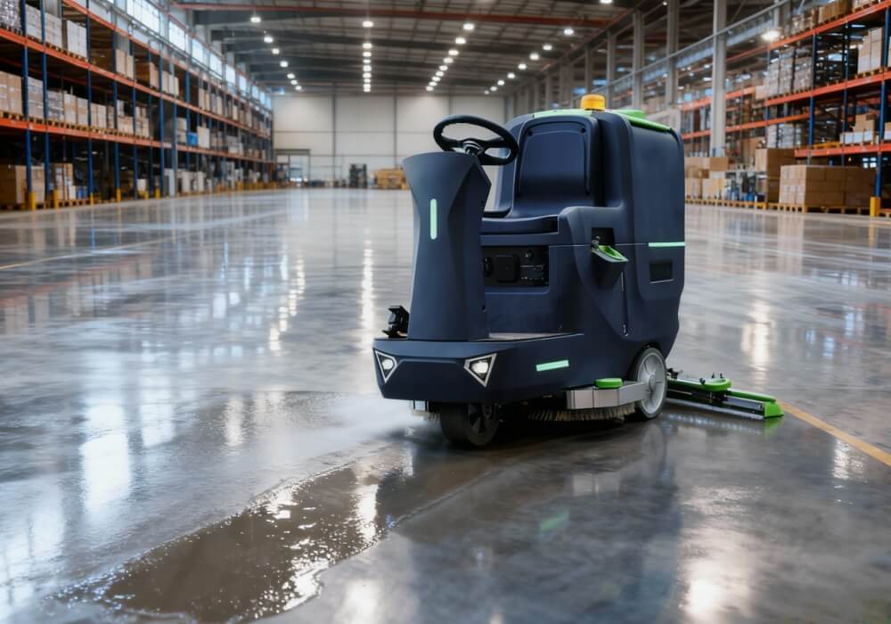 Industrielle Bodenreinigungsmaschine für Lagerhallen