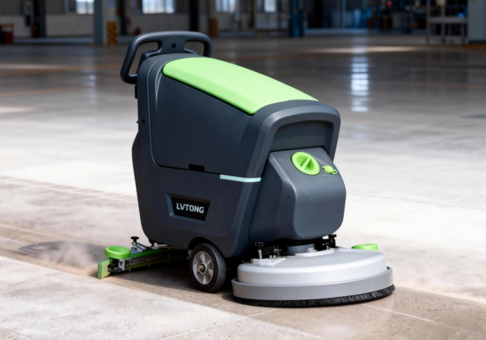 walk behind industrial floor scrubber