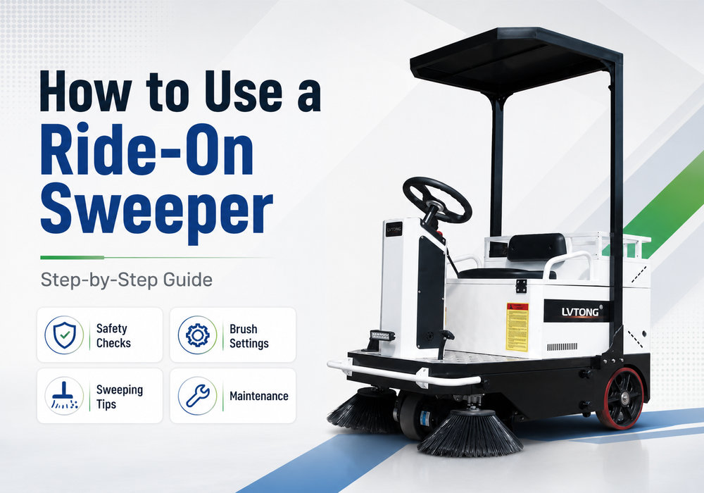 how to use a ride on sweeper step by step guide
