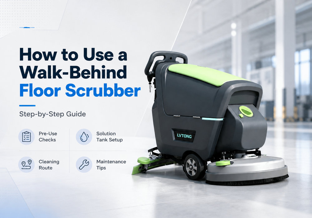 how to use a walk behind floor scrubber step by step guide