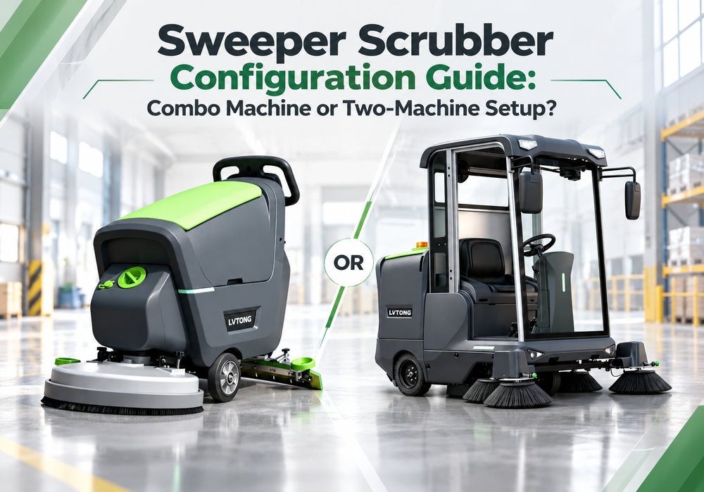 Sweeper Scrubber Configuration Guide - LVTONG - LVTONG LVTONG sweeper scrubber configuration guide comparing combo machine and two-machine cleaning setup